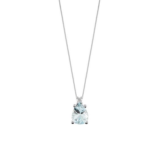 Collana Bliss Donna in Oro bianco Acquamarina 0.18 Ct 20117811 - 20117811